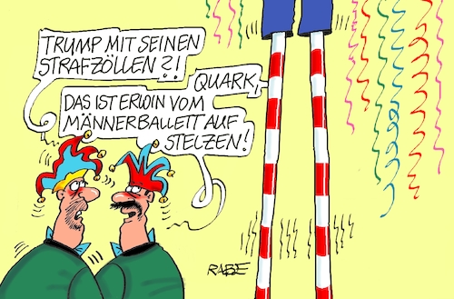 Cartoon: Strafzoll beim Fasching (medium) by RABE tagged donald,trump,kamala,harris,präsidentschaftswahl,usa,wahlkampf,joe,biden,rabe,ralf,böhme,cartoon,karikatur,pressezeichnung,farbcartoon,tagescartoon,mc,donalds,burger,zoll,zölle,strafe,strafzoll,handelskriek,stelze,fasching,karneval,schranke,stelzen,männerballett,donald,trump,kamala,harris,präsidentschaftswahl,usa,wahlkampf,joe,biden,rabe,ralf,böhme,cartoon,karikatur,pressezeichnung,farbcartoon,tagescartoon,mc,donalds,burger,zoll,zölle,strafe,strafzoll,handelskriek,stelze,fasching,karneval,schranke,stelzen,männerballett