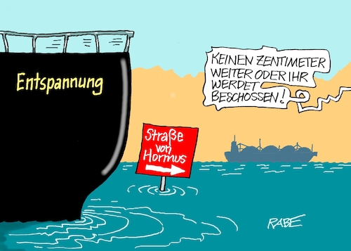 Cartoon: Straße von Hormus II (medium) by RABE tagged trump,präsident,usa,donald,einmarsch,erstürmung,cartoon,karikatur,pressezeichnung,rabe,ralf,böhme,farbcartoon,tagescartoon,venezuela,südamerika,maduro,regimewechsel,weltordnung,kongress,völkerrecht,iran,irankrieg,blockade,sperre,kriegsschiffe,öltanker,beschuß,kreuzfahrt,weiterfahrt,mineralöl,trump,präsident,usa,donald,einmarsch,erstürmung,cartoon,karikatur,pressezeichnung,rabe,ralf,böhme,farbcartoon,tagescartoon,venezuela,südamerika,maduro,regimewechsel,weltordnung,kongress,völkerrecht,iran,irankrieg,blockade,sperre,kriegsschiffe,öltanker,beschuß,kreuzfahrt,weiterfahrt,mineralöl