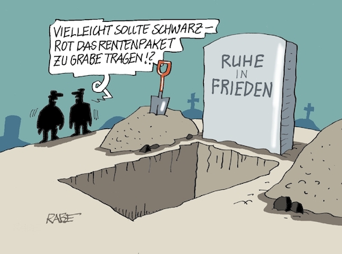 Cartoon: Trauerstimmung (medium) by RABE tagged merz,union,kanzler,fritze,koalition,spd,klingbeil,bundesregierung,rabe,ralf,böhme,cartoon,karikatur,pressezeichnung,farbcartoon,tagescartoon,trump,putin,krisen,tv,nachrichten,waschmaschine,rente,rentenpaket,beschluss,ju,friedhof,grab,rentenkonzept,merz,union,kanzler,fritze,koalition,spd,klingbeil,bundesregierung,rabe,ralf,böhme,cartoon,karikatur,pressezeichnung,farbcartoon,tagescartoon,trump,putin,krisen,tv,nachrichten,waschmaschine,rente,rentenpaket,beschluss,ju,friedhof,grab,rentenkonzept
