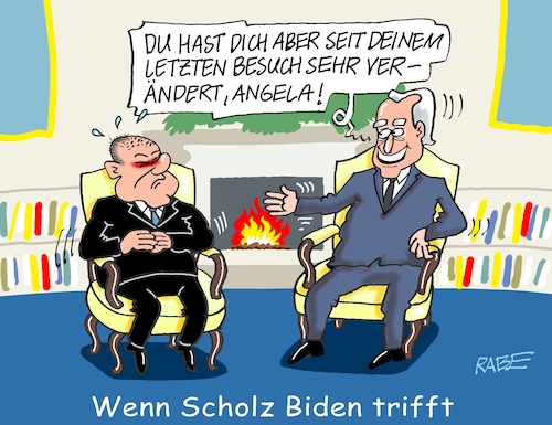 Cartoon: Treffen Scholz Biden (medium) by RABE tagged ampelregierung,scholz,spd,grüne,fdp,lindner,kinder,kindergrundsicherung,rabe,ralf,böhme,cartoon,karikatur,pressezeichnung,farbcartoon,tagescartoon,hausmeister,ohren,zähne,usa,washington,staatsbesuch,treffen,wiedersehen,joe,biden,angela,merkel,präsidentschaftswahlen,ukraine,ukrainehilfen,ukrainekrieg,kamin,sessel,vergesslichkeit,alzheimer,senat,abstimmung,republikaner,demokraten,ampelregierung,scholz,spd,grüne,fdp,lindner,kinder,kindergrundsicherung,rabe,ralf,böhme,cartoon,karikatur,pressezeichnung,farbcartoon,tagescartoon,hausmeister,ohren,zähne,usa,washington,staatsbesuch,treffen,wiedersehen,joe,biden,angela,merkel,präsidentschaftswahlen,ukraine,ukrainehilfen,ukrainekrieg,kamin,sessel,vergesslichkeit,alzheimer,senat,abstimmung,republikaner,demokraten