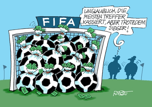 Cartoon: Trefferquote super (medium) by RABE tagged fußball,nagelsmann,spieler,wm,kader,usa,ball,sport,tor,spielfeld,schiedsrichter,videobeweis,rabe,ralf,böhme,cartoon,karikatur,pressezeichnung,farbcartoon,tagescartoon,hund,bundesliga,ballaballa,fifa,infantino,trump,gewinn,bälle,treffer,tore,spanien,geld,dollar,geldsack,fußball,nagelsmann,spieler,wm,kader,usa,ball,sport,tor,spielfeld,schiedsrichter,videobeweis,rabe,ralf,böhme,cartoon,karikatur,pressezeichnung,farbcartoon,tagescartoon,hund,bundesliga,ballaballa,fifa,infantino,trump,gewinn,bälle,treffer,tore,spanien,geld,dollar,geldsack