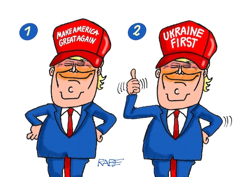 Cartoon: Ukraine first (medium) by RABE tagged trump,kanada,gipfel,gipfeltreffen,staatschefs,rabe,ralf,böhme,cartoon,karikatur,pressezeichnung,farbcartoon,tagescartoon,gespenst,geist,angst,donald,usa,nato,natoaustritt,schild,ukraine,first,sinneswandel,waffen,waffenlieferung,raketen,patriot,flugabwehrsystem,putin,ukrainekrieg,trump,kanada,gipfel,gipfeltreffen,staatschefs,rabe,ralf,böhme,cartoon,karikatur,pressezeichnung,farbcartoon,tagescartoon,gespenst,geist,angst,donald,usa,nato,natoaustritt,schild,ukraine,first,sinneswandel,waffen,waffenlieferung,raketen,patriot,flugabwehrsystem,putin,ukrainekrieg