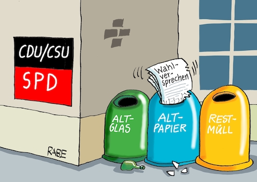 Cartoon: Wahlversprecher (medium) by RABE tagged ampel,ampelregierung,rot,grün,gelb,fdp,spd,grüne,rabe,ralf,böhme,cartoon,karikatur,pressezeichnung,farbcartoon,tagescartoon,inflation,einkommen,rente,rentenpaket,bruch,streit,neuwahlen,wahlergebnis,wahlversprechen,union,merz,klingbeil,koalition,koalitionsgespräch,sondierung,schulden,schuldenbremse,sondervermögen,container,müll,müllcontainer,altglas,altpapier,hausmüll,restmüll,ampel,ampelregierung,rot,grün,gelb,fdp,spd,grüne,rabe,ralf,böhme,cartoon,karikatur,pressezeichnung,farbcartoon,tagescartoon,inflation,einkommen,rente,rentenpaket,bruch,streit,neuwahlen,wahlergebnis,wahlversprechen,union,merz,klingbeil,koalition,koalitionsgespräch,sondierung,schulden,schuldenbremse,sondervermögen,container,müll,müllcontainer,altglas,altpapier,hausmüll,restmüll