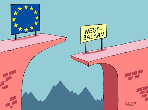 Cartoon: Westbalkan (medium) by RABE tagged ampel,ampelregierung,rot,grün,gelb,fdp,spd,grüne,rabe,ralf,böhme,cartoon,karikatur,pressezeichnung,farbcartoon,tagescartoon,inflation,einkommen,rente,rentenpaket,bruch,streit,neuwahlen,eu,brüssel,konferenz,berlin,baerbock,westbalkan,westbalkankonferenz,brücke,brückenpfeiler,ampel,ampelregierung,rot,grün,gelb,fdp,spd,grüne,rabe,ralf,böhme,cartoon,karikatur,pressezeichnung,farbcartoon,tagescartoon,inflation,einkommen,rente,rentenpaket,bruch,streit,neuwahlen,eu,brüssel,konferenz,berlin,baerbock,westbalkan,westbalkankonferenz,brücke,brückenpfeiler