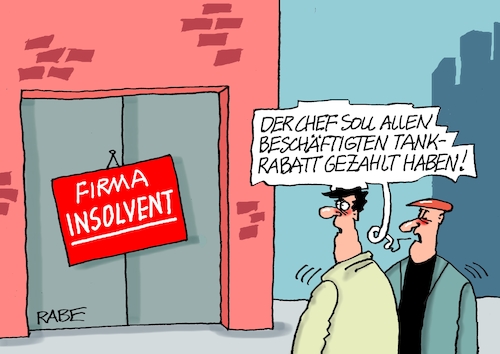 Cartoon: Zahlungsunfähig (medium) by RABE tagged merz,kanzler,koalition,union,spd,klingbeil,cartoon,karikatur,pressezeichnung,farbcartoon,tagescartoon,db,bahn,frühling,frühjahr,frühjahrsputz,ice,zug,blumenkasten,blumenkästen,insolvenz,insolvenzverfahren,pleite,firma,unternehmen,tankstelle,tankrabatt,spritpreise,tankfüllung,reform,merz,kanzler,koalition,union,spd,klingbeil,cartoon,karikatur,pressezeichnung,farbcartoon,tagescartoon,db,bahn,frühling,frühjahr,frühjahrsputz,ice,zug,blumenkasten,blumenkästen,insolvenz,insolvenzverfahren,pleite,firma,unternehmen,tankstelle,tankrabatt,spritpreise,tankfüllung,reform