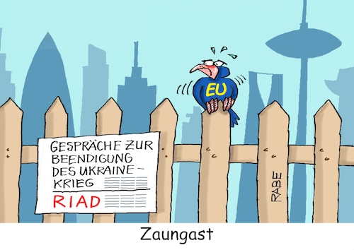 Cartoon: Zaungast (medium) by RABE tagged donald,trump,kamala,harris,präsidentschaftswahl,usa,wahlkampf,joe,biden,rabe,ralf,böhme,cartoon,karikatur,pressezeichnung,farbcartoon,tagescartoon,mc,donalds,burger,putin,russland,riad,treffen,beendigung,ukrainekrieg,ukraine,selenskyj,krisentreffen,zaun,zaungast,gast,vogel,eu,europa,donald,trump,kamala,harris,präsidentschaftswahl,usa,wahlkampf,joe,biden,rabe,ralf,böhme,cartoon,karikatur,pressezeichnung,farbcartoon,tagescartoon,mc,donalds,burger,putin,russland,riad,treffen,beendigung,ukrainekrieg,ukraine,selenskyj,krisentreffen,zaun,zaungast,gast,vogel,eu,europa