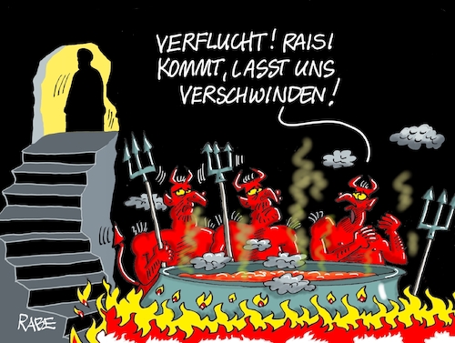 Cartoon: Zur Hölle (medium) by RABE tagged iran,raisi,präsident,regime,terrorstaat,hubschrauberabsturz,tod,rabe,ralf,böhme,cartoon,karikatur,pressezeichnung,farbcartoon,tagescartoon,hölle,teufel,satan,feuer,flamme,kessel,spieß,iran,raisi,präsident,regime,terrorstaat,hubschrauberabsturz,tod,rabe,ralf,böhme,cartoon,karikatur,pressezeichnung,farbcartoon,tagescartoon,hölle,teufel,satan,feuer,flamme,kessel,spieß