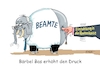 Cartoon: Bas drückt (small) by RABE tagged merz,kanzler,koalition,union,spd,klingbeil,cartoon,karikatur,pressezeichnung,farbcartoon,tagescartoon,db,bahn,frühling,frühjahr,frühjahrsputz,ice,zug,blumenkasten,blumenkästen,esc,songcontest,bärbel,bas,rentenreform,einzahlung,rentenkasse,renenbeitrag,beamte,druck,hand,finger,elefant,dickhäuter