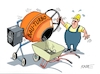 Cartoon: Bauturbo II (small) by RABE tagged merz,union,kanzler,fritze,koalition,spd,klingbeil,bundesregierung,rabe,ralf,böhme,cartoon,karikatur,pressezeichnung,farbcartoon,tagescartoon,trump,putin,krisen,tv,nachrichten,waschmaschine,turbo,bau,wohnungsbau,bauturbo,mischer,betonmischer,schubkarre