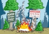 Cartoon: Brenzliges (small) by RABE tagged merz,kanzler,koalition,union,spd,klingbeil,cartoon,karikatur,pressezeichnung,farbcartoon,tagescartoon,db,bahn,frühling,frühjahr,frühjahrsputz,ice,zug,blumenkasten,blumenkästen,esc,songcontest,rente,rentenpaket,rentenreform,frührente,rentendiskussion,frührentner,wald,trockenheit,hitze,waldbrand,waldbrandgefahr,lagerfeuer,feuer,flamme,rauch