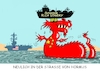 Cartoon: Drachenboot (small) by RABE tagged trump,präsident,usa,donald,einmarsch,erstürmung,cartoon,karikatur,pressezeichnung,rabe,ralf,böhme,farbcartoon,tagescartoon,venezuela,südamerika,maduro,regimewechsel,weltordnung,kongress,völkerrecht,blockade,straße,von,hormus,flugzeugträger,china,drache,öltanker,rick,starry,iran,irankrieg,maut