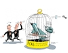 Cartoon: FCAS (small) by RABE tagged merz,kanzler,koalition,union,spd,klingbeil,cartoon,karikatur,pressezeichnung,farbcartoon,tagescartoon,db,bahn,frühling,frühjahr,frühjahrsputz,ice,zug,blumenkasten,blumenkästen,esc,songcontest,deutschland,frankreich,macron,kampfjet,kampfjetprojekt,stopp,uneinigkeit,rüstungskonzern,aufrüstung,rüstungsfirmen,käfig,vogel,schloss,schlüssel