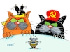 Cartoon: Katzen und Maus (small) by RABE tagged trrump,donald,präsident,usa,zoll,strafzoll,cartoon,karikatur,rabe,ralf,böhme,pressezeichnung,farbcartoon,tagescartoon,vatikan,büro,papst,franziskus,tod,sekretär,konklave,selbsternennung,kirche,bischof,ukraine,ukrainekrieg,frieden,nfriedensverhandlungen,kater,katze,maus,waffenstillstand,diplomatie,purin,russland,pufferzone