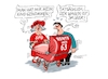 Cartoon: Kindesraub (small) by RABE tagged merz,kanzler,koalition,union,spd,klingbeil,cartoon,karikatur,pressezeichnung,farbcartoon,tagescartoon,db,bahn,frühling,frühjahr,frühjahrsputz,ice,zug,blumenkasten,blumenkästen,esc,songcontest,rente,rentenreform,rentenkommission,rentenpaket,beschluss,dreiundsechzig,kind,baby,kinderwagen,raub,entführung,bärbel,bas