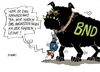 Cartoon: Kurze Leine (small) by RABE tagged bnd,bundesnachrichtendienst,geheimdienst,spionage,nsa,kanzleramt,beschluß,gesetz,abhörskandal,rabe,ralf,böhme,cartoon,karikatur,pressezeichnung,farbcartoon,tagescartoon,hund,hundeleine,bissig,kampfhund