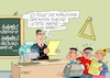 Cartoon: Lose Benotung (small) by RABE tagged lehrer,schüler,zeugnis,ferien,rabe,ralf,böhme,cartoon,karikatur,pressezeichnung,farbcartoon,tagescartoon,banksy,künstler,reisswolf,zeugnistag,lehrermangel,seiteneinsteiger,benotung,zensur,mathearbeit,los,losverfahren,lostrommel,auslosung,musterung