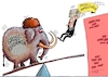 Cartoon: Mammutaufgabe (small) by RABE tagged merz,kanzler,koalition,union,spd,klingbeil,cartoon,karikatur,pressezeichnung,farbcartoon,tagescartoon,db,bahn,frühling,frühjahr,frühjahrsputz,ice,zug,blumenkasten,blumenkästen,bas,reform,korrektur,minikorrektur,benzinpreise,mineralölsteuer,preissenkung,wippe,mammut,sprung