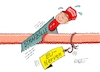 Cartoon: Nerven wie Drahtseile (small) by RABE tagged trump,kanada,gipfel,gipfeltreffen,staatschefs,rabe,ralf,böhme,cartoon,karikatur,pressezeichnung,farbcartoon,tagescartoon,gespenst,geist,angst,donald,usa,nato,natoaustritt,schild,strafe,strafzölle,eu,europa,stier,säge,nerven,nervensäge,handel,handelskrieg,nervenstrang