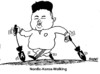 Cartoon: Nuklearmacht (small) by RABE tagged nordkorea,kim,jong,un,diktator,atombombe,atomwaffen,nuklearsprengköpfe,plutonium,konflikt,südkorea,usa,militärstützpunkt,rabe,ralf,böhme,cartoon,karikatur,nordicwalking,tarnkappenjet,raketen,nordhalbinsel