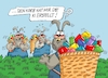 Cartoon: Ostern Kante geben (small) by RABE tagged merz,kanzler,koalition,union,spd,klingbeil,cartoon,karikatur,pressezeichnung,farbcartoon,tagescartoon,db,bahn,frühling,frühjahr,frühjahrsputz,ice,zug,blumenkasten,blumenkästen,ostern,osterhase,ostereier,osterkorb,eiersuche,würfel,ki,chatgpt,roboter