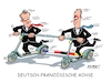 Cartoon: Rollende Achse (small) by RABE tagged merz,union,kanzler,fritze,koalition,spd,klingbeil,bundesregierung,rabe,ralf,böhme,cartoon,karikatur,pressezeichnung,farbcartoon,tagescartoon,trump,putin,krisen,tv,nachrichten,waschmaschine,deutschland,paris,frankreich,macron,achse,roller,tretroller,freundschaft,eu