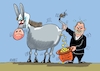 Cartoon: Steuerreförmchen (small) by RABE tagged merz,kanzler,koalition,union,spd,klingbeil,cartoon,karikatur,pressezeichnung,farbcartoon,tagescartoon,db,bahn,frühling,frühjahr,frühjahrsputz,ice,zug,blumenkasten,blumenkästen,esc,songcontest,knlingbeil,finanzminister,esel,michel,steuerreform,gesetzentwurf