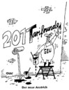 Cartoon: Tarifrunde (small) by RABE tagged gewerkschaften,tarifrunde,verdi,öffentlicher,dienst,euro,lohn,gehaltforderungen,streik,angestellte,demo,leiter,maler,pinsel,neues,jahr,lohnforderungen