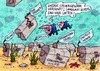Cartoon: Versenktes (small) by RABE tagged spanien,madrid,euro,schuldenkrise,eu,brüssel,rettungsschirm,griechenland,fiskalpakt,eurobonds,rettungspaket,bankenchefs,finanzchefs,steuergelder,meer,versenken,steuerzahler,portugal,irland,energiewende,altmaier,cdu,merkel,kanzlerin,afghanistan,afghanistan