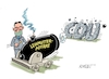 Cartoon: Zerspahner (small) by RABE tagged merz,kanzler,koalition,union,spd,klingbeil,cartoon,karikatur,pressezeichnung,farbcartoon,tagescartoon,db,bahn,frühling,frühjahr,frühjahrsputz,ice,zug,blumenkasten,blumenkästen,esc,songcontest,jens,spahn,leihmutter,leihmutteraffäre,rücktritt,cdu,buchstaben,schrift,kinderwagen,unfall,crash