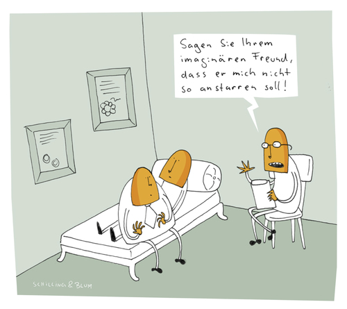 Cartoon: Blickkontakt (medium) by Schilling  Blum tagged psychiater,depression,couch,patient