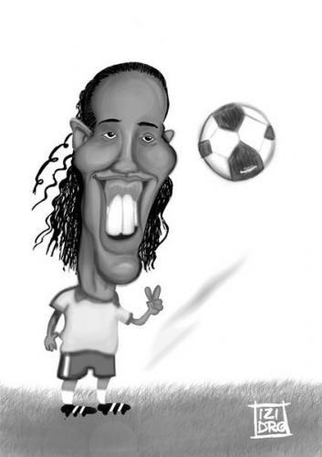 Cartoon: caricature ronaldinho Gaucho (medium) by izidro tagged soccer
