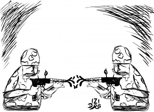 Cartoon: OIL WAR (medium) by izidro tagged oil