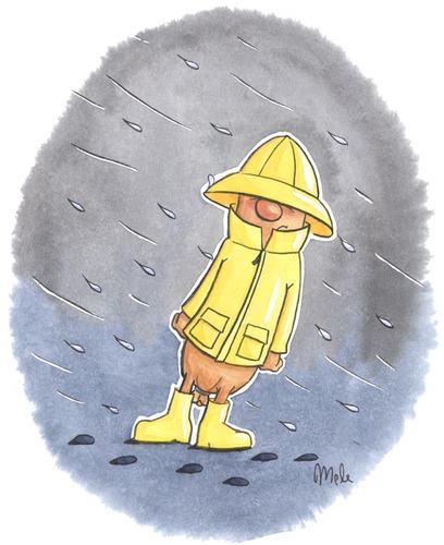 Cartoon: Friesenwurst (medium) by mele tagged wurst,friesland,regen,öljacke