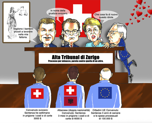 Cartoon: I razzisti svizzeri (medium) by MDS tagged razzisti,svizzeri,cittadini,ue,junker,svizzera