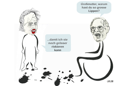 Cartoon: IWF - I mmer W ieder F uck (medium) by menschenskindergarten tagged schäuble,lagarde,wachstum,iwf