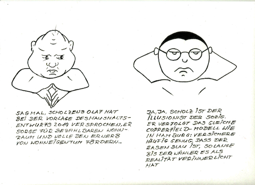 Cartoon: Scholz - Der Copperfield der SPD (medium) by menschenskindergarten tagged scholz,spd,koalition,bundeshaushalt,der