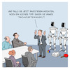 Cartoon: Fachkräftemangel (small) by Cloud Science tagged ki,humanoide,roboter,robotik,automatisierung,pr,fachkräftemangel,arbeitswelt,arbeit,zukunft,investition,meeting,investieren,ersetzen,mensch,maschine,ethik,tech,technologie