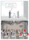 Cartoon: Feeding the Machine (small) by Cloud Science tagged künstliche,intelligenz,datenarbeit,datenannotatoren,digitale,ausbeutung,versteckte,arbeit,mensch,hinter,der,ki,content,moderation,klickarbeit,crowdwork,plattformarbeit,techkritik,arbeitsbedingungen,globaler,süden,ai,industrie,überwachung,moderne,sklavenarbeit,unsichtbare,ethik,und,kolonialisierung,maschinenmythos