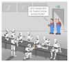Cartoon: Robots building Robots (small) by Cloud Science tagged roboter,humanoide,2026,ki,embodied,ai,robotsbuildingrobots,selbstmontage,selbstreplikation,autonomie,fließband,fertigung,industrie,fabrik,zukunft,arbeitswelt,montage,produktion,technik,karikatur,cartoon,illustration,arbneitsplatz,factory