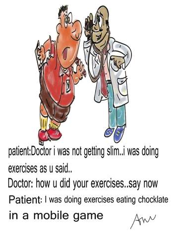 Cartoon: doctor and patient conversation (medium) by anupama tagged obesity,problem