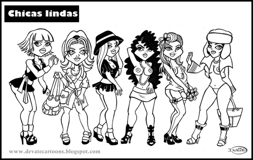Cartoon: BEAUTY GIRLS 2 (medium) by DeVaTe tagged beauty,girls,women,chicas,bonitas,lindas,sexies