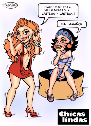 Cartoon: Chicas lindas (medium) by DeVaTe tagged mujeres,chicas,lindas,humor,women,sexy,girls