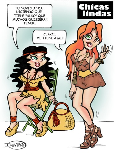 Cartoon: chicas lindas (medium) by DeVaTe tagged chicas,lindas,sexy,mujeres,humor,woman,erotic