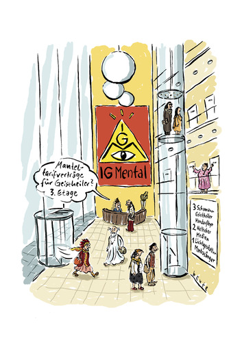 Cartoon: IGMental (medium) by Bettina Bexte tagged gewerkschaft,wunderheiler,esoterik,wahrsager,geistheiler,aura,handaufleger,alternative,heilmethoden,visionen,übersinnliches,glaube,spiritualität,gewerkschaft,wunderheiler,esoterik,wahrsager,aura,geistheiler,alternative,heilmethoden,glaube,übersinnliches,spiritualität,visionen,gesundheit