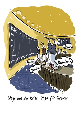 Cartoon: Yoga für Broker (medium) by Bettina Bexte tagged yoga,boerse,broker,krise,finanzkrise,geld,bank,dax,aktien,yoga,börse,broker,krise,finanzkrise,geld,bank,dax,aktien,wirtschaftskrise