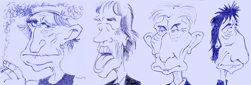 Cartoon: The Stones (medium) by stip tagged rolling,rock,caricature,stones