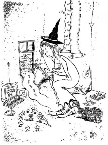 Cartoon: Season Of The Witch (medium) by stip tagged witch,route,66,broom,caricature