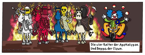 Cartoon: Schoolpeppers 130 (medium) by Schoolpeppers tagged reiter,apokalypse