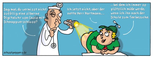 Cartoon: Schoolpeppers 272 (medium) by Schoolpeppers tagged päderastie,proktologe,arzt,junge