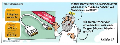 Cartoon: Schoolpeppers 324 (medium) by Schoolpeppers tagged gott,konvertierung,glaube,religion